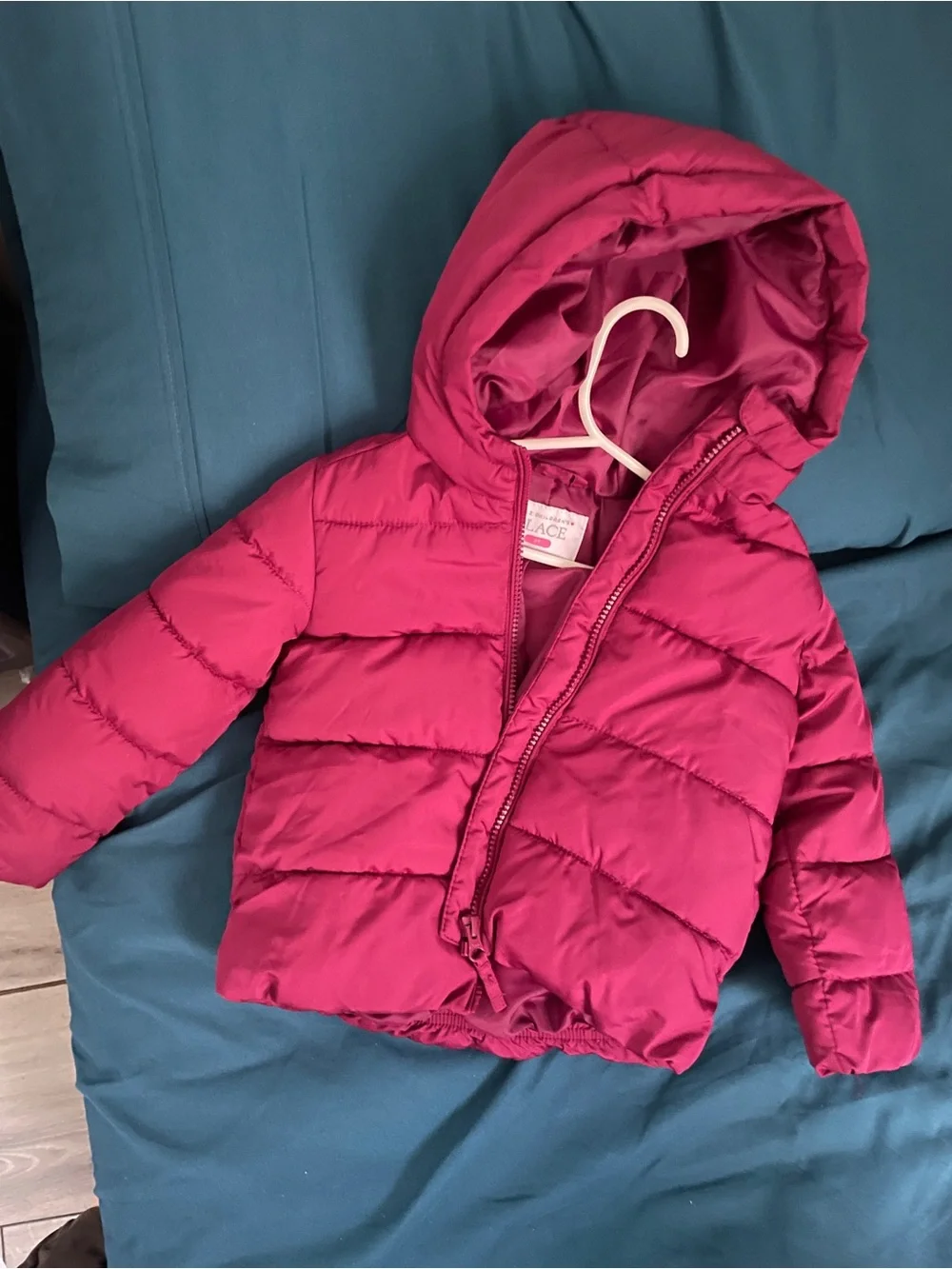 The Children's Place Girls' Pink Hooded Puffer Jacket 3t